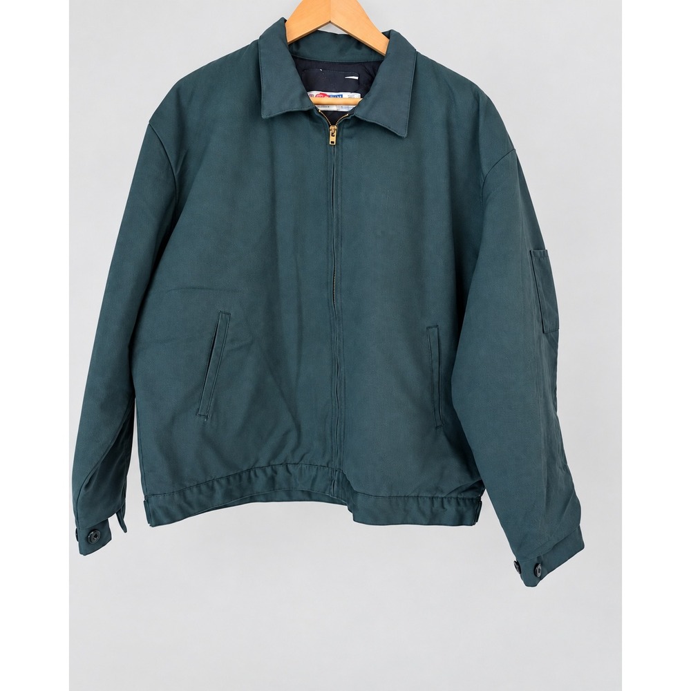 Vintage GK Teamwear Work Mechanic Jacket Quilted Lined Zip Up XL